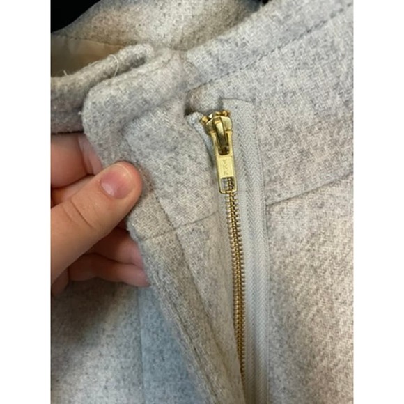 J. Crew Factory | Gray "City Coat" Long Line Wool Blend Coat with Zip Size 14 - Picture 5 of 9
